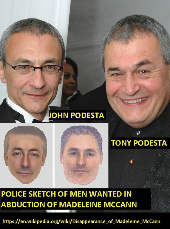 John and Tony Podesta eerily match the photo fit description of the abductees of Madeleine McCann in 2007